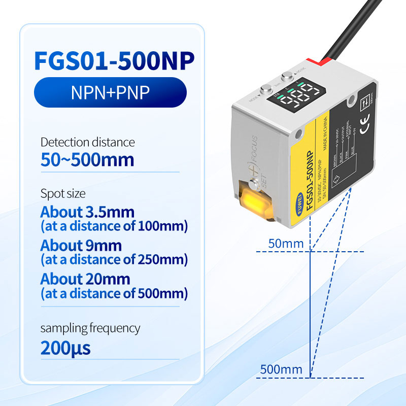 FGS01-500NP Érzékelési távolság 50~500mm Távoli színérzékelő
