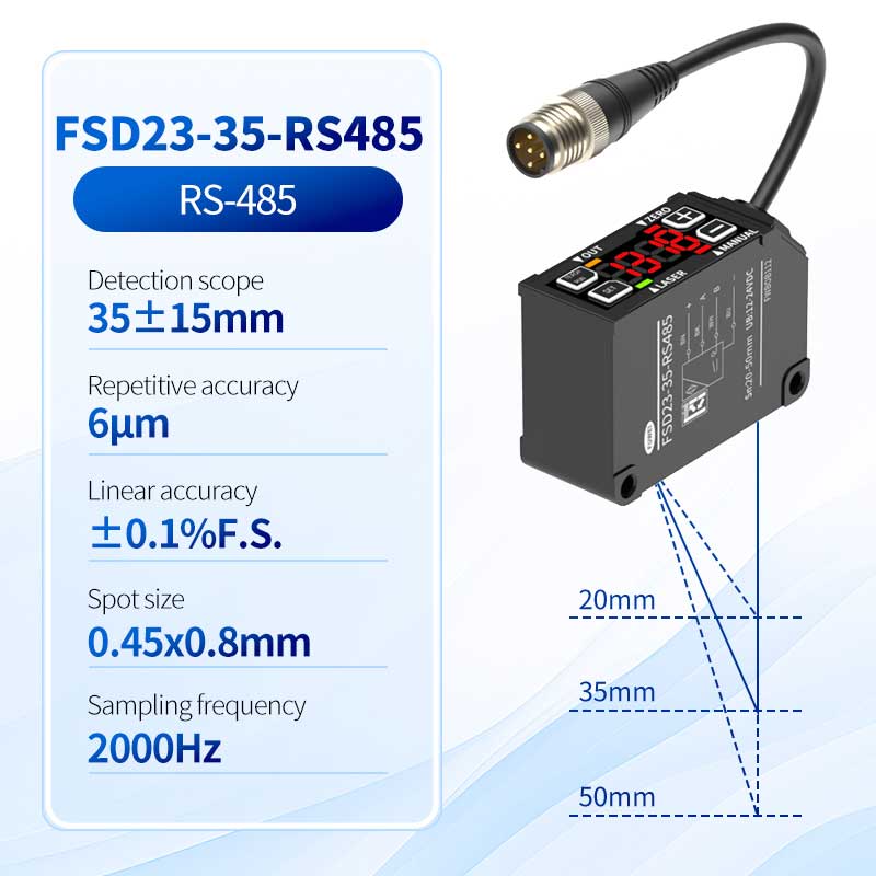 FSD23-35-RS485 Nagy pontosságú lézeres elmozdulásérzékelő