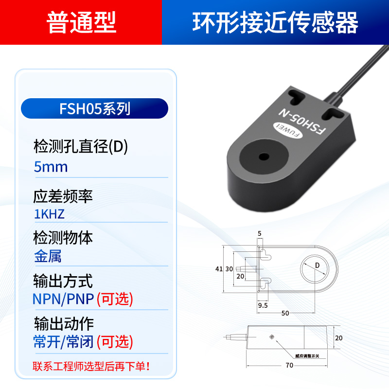 Gyűrűs induktív közelségérzékelő FSH05-FSH44 sorozat Gyűrűs induktív közelségérzékelő FSH05-FSH44 sorozat